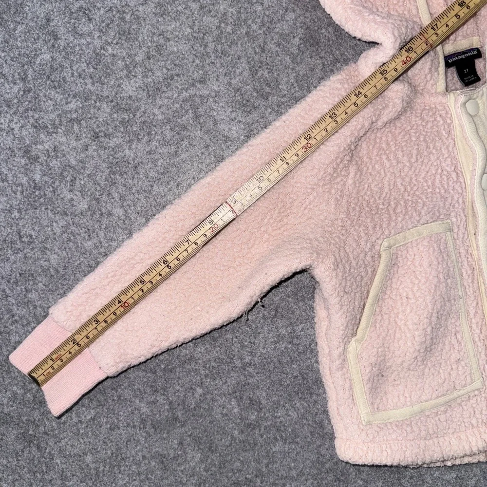 Patagonia Baby Retro Pile Fleece Jacket 2T Pink Hooded Snap Button Up